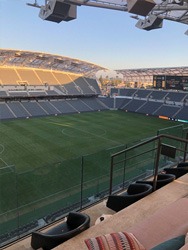 Dr. Gerhardt at LAFC vs Vancouver game at Bank of California Stadium!  Tough game 2-2 draw.